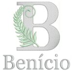 Matriz de bordado monograma ''B'' mais nome benicio