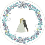 Matriz de bordado para quadro bastidor convite casamento - Imagem 4