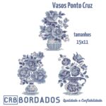 matrizes de bordado - vasos ponto cruz