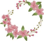 Matriz de bordado kit berço flor de cerejeiras passarinho - Image 2