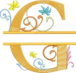 Matriz de bordado Alfabeto Split com arabescos - Imagem 7