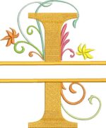 Matriz de bordado Alfabeto Split com arabescos - Imagem 9