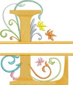 Matriz de bordado Alfabeto Split com arabescos - Imagem 11