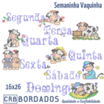 matrizes de bordado - semaninha ponto cruz vaquinhas