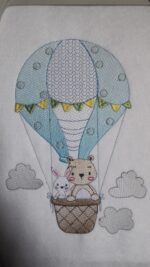 Matriz de bordado balão ursinho e coelho - Imagem 2
