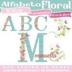 Matriz de Bordado - Alfabeto Floral