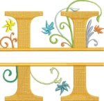 Matriz de bordado Alfabeto Split com arabescos - Imagem 8