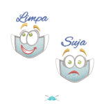 Kit 2 Matrizes de Bordado - Máscara Limpa / Suja 01 - Pontos Leves - BM