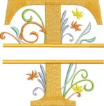 Matriz de bordado Alfabeto Split com arabescos - Imagem 20