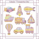 MATRIZES DE BORDADO – TRANSPORTES ELEGANTES – COLEÇÃO - Imagem 2