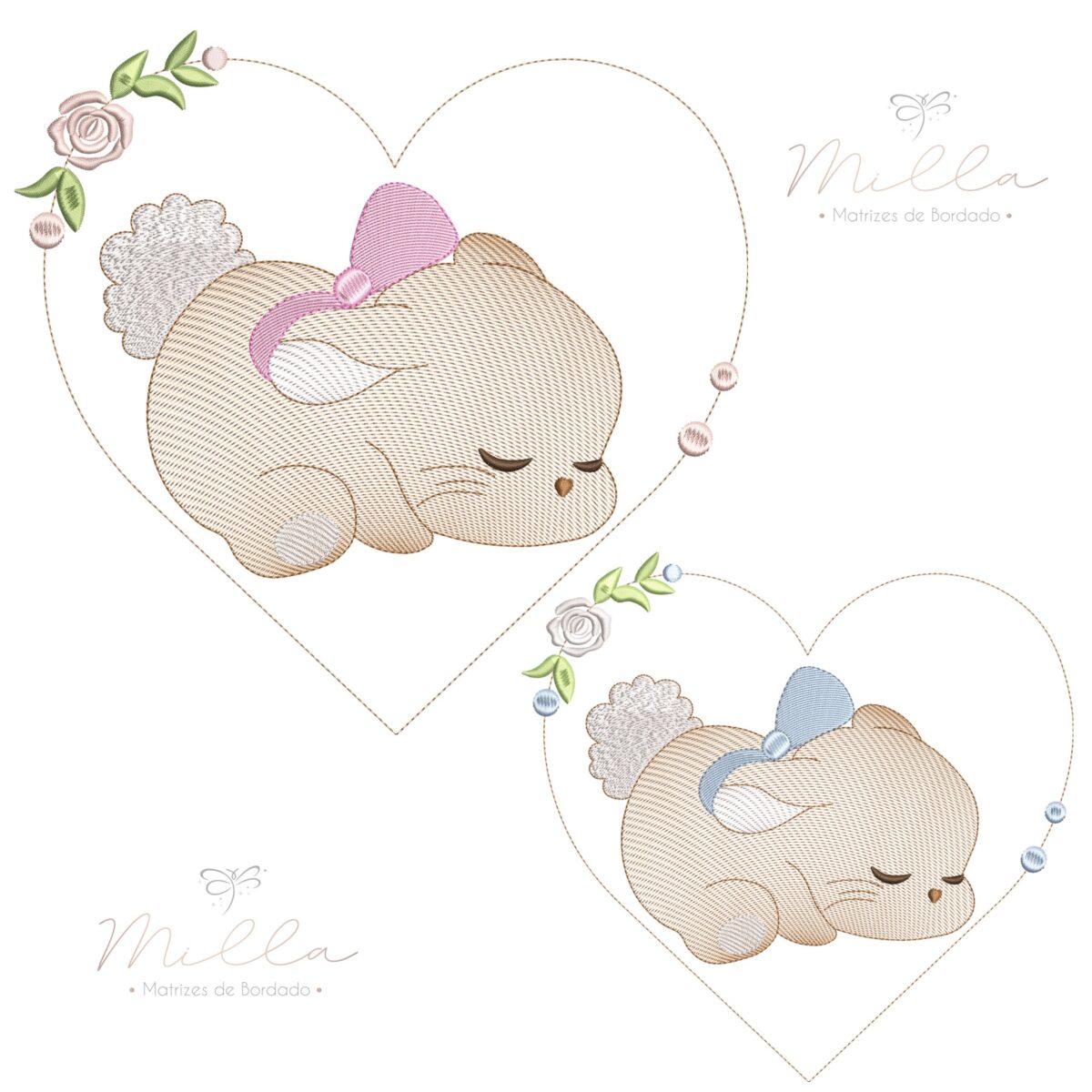 Matrizes de Bordado - Coelhos na Moldura - Image 2