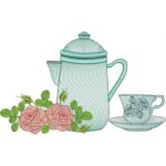 Matriz de bordado BULE XICARA E ROSAS