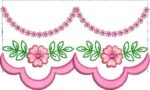 Matriz de bordado kit barrinhas e rosa folha vazada - Image 2