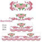 Matriz de bordado kit berço rosas e arabescos