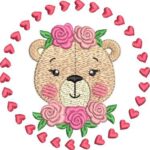 Matriz de bordado kit ursinha rosa - Image 2