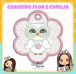 Matriz de Bordado - Chaveiro Flor e Coruja