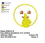 Matriz de bordado- Emoji-Silencio Aplique(domonio-publico)