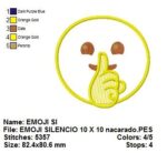 Matriz de bordado- Emoji-Silencio Aplique-Rippled(domonio-publico)