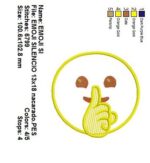 Matriz de bordado- Emoji-Silencio Aplique-Rippled(domonio-publico) - Image 2