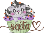 Matrizes de Bordados - SEMANINHA GATOS-CUPCAKES