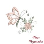 Matriz de bordado – Alfabeto Flores Borboleta - Imagem 4