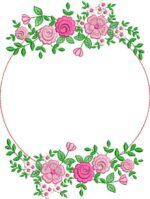 Matriz de bordado Moldura mais barrados florais - Image 2