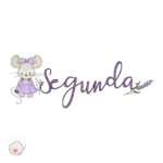 MATRIZ DE BORDADO - COLEÇÃO SEMANINHA RATINHA LAVANDA - BASTIDOR DE ESTÁGIOS (13X30) - Imagem 4