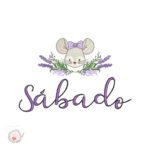 MATRIZ DE BORDADO - COLEÇÃO SEMANINHA RATINHA LAVANDA - BASTIDOR DE ESTÁGIOS (13X30) - Imagem 9