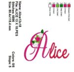 Matriz de bordado- Nome com Flores Alice - Imagem 2