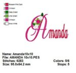 Matriz de bordado- Nome com Flores Amanda - Imagem 2