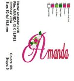 Matriz de bordado- Nome com Flores Amanda