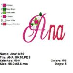 Matriz de bordado- Nome com Flores Ana - Imagem 3