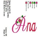 Matriz de bordado- Nome com Flores Ana - Imagem 2