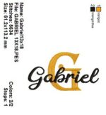 Matriz de bordado- Nome Sobre Posto Gabriel