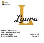 Matriz de bordado- Nome Sobre Posto Laura - Image 2