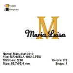Matriz de bordado- Nome Sobre Posto Maria Luisa