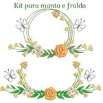Matriz de bordado kit de Moldura florais