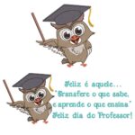Matriz de bordado Dia dos professores corujinha mestre