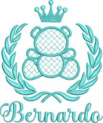 Matriz de bordado Urso crivo com ramos e coroa - Imagem 2