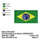 Matriz de Bordado - Bandeira Do Brasil Com-moldura-ponto-cheio