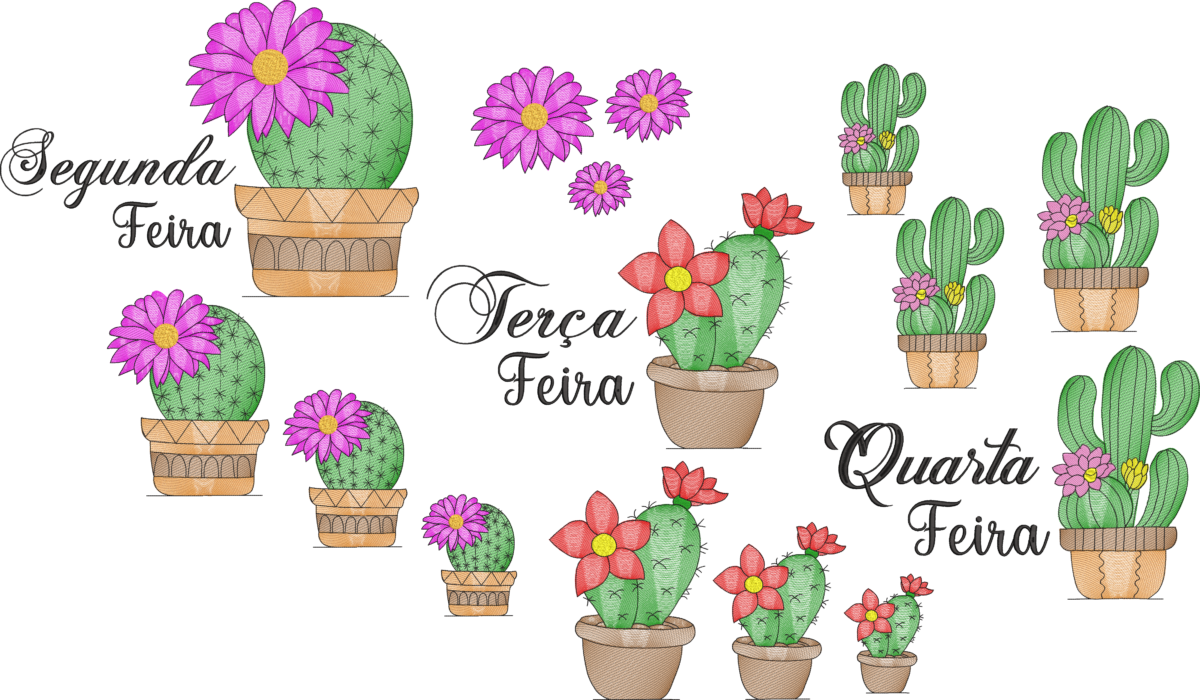 Matrizes de Bordados - Coleção FLOR DE CACTUS-semaninha cactus- - Image 1