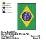 Matriz de Bordado - Bandeira Do Brasil grande 20x14