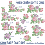 matrizes de bordado - rosa canto ponto cruz