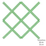 Matriz de bordado almofada xadrez folheado