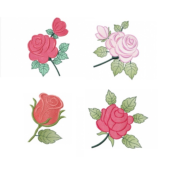 Matriz De Bordado Pacotinho Rosas para bordar. 4 Flores