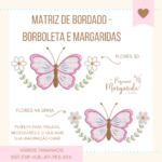 Matrizes de Bordado - Borboleta e Margaridas | Jardim - Imagem 2