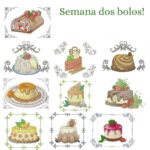 Matriz de bordado pacote de bolos