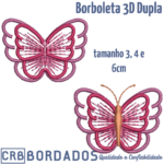 matrizes de bordado - borboleta 3D dupla