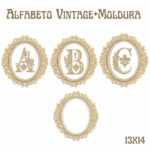 Matriz de bordado Alfabeto vintage