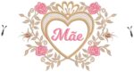 Matriz de bordado Guirlanda com coração dia das mães - Imagem 2